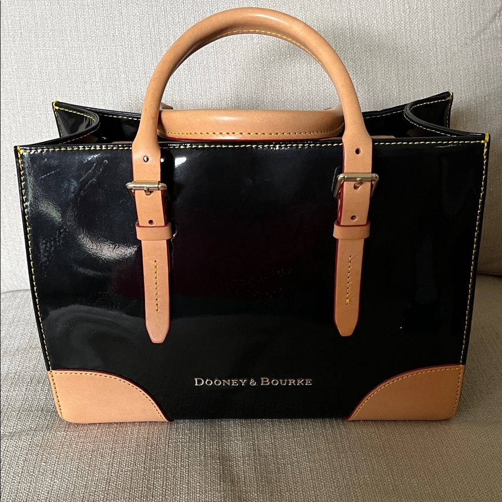 Dooney & Bourke Black and Tan Satchel